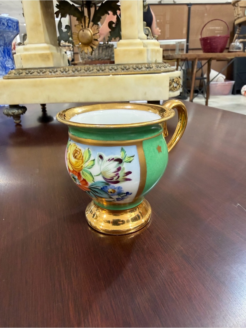 18th c. Antique French sevres Old Paris Porcelain Tea Cup Flower Signed